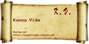 Kassa Vida névjegykártya